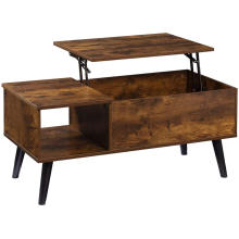 Журнальный столик с деревянным подъемником